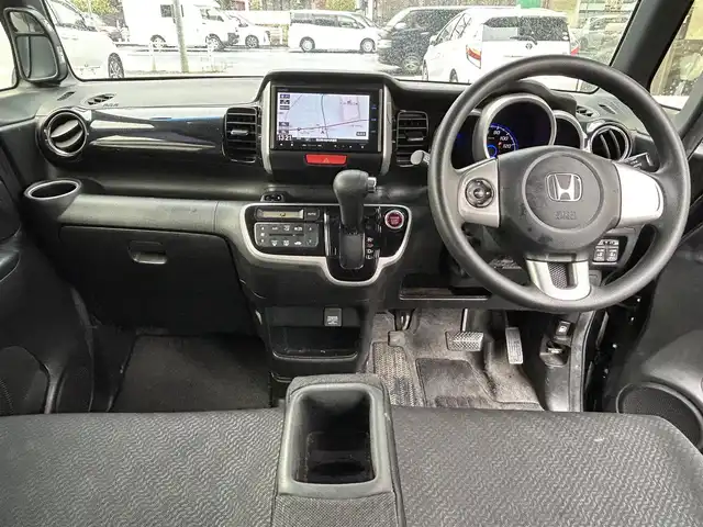 ホンダ Ｎ ＢＯＸ カスタム G SSパッケージ 愛知県 2014(平26)年 13.5万km スマートブラック 純正ディーラーナビ（AM/FM/CD/DVD/BT/フルセグTV）/両側パワースライドドア/シティブレーキアクティブシステム/バックカメラ/社外アルミホイール/ETC/ビッグバイザー/スマートキー/取説/保証書