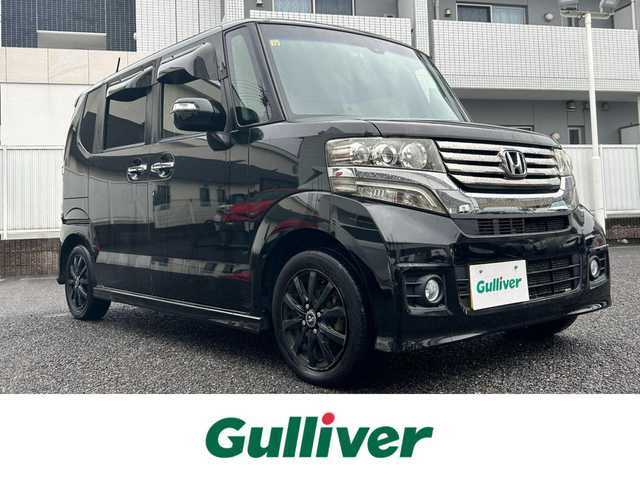 ホンダ Ｎ ＢＯＸ カスタム G SSパッケージ 愛知県 2014(平26)年 13.5万km スマートブラック 純正ディーラーナビ（AM/FM/CD/DVD/BT/フルセグTV）/両側パワースライドドア/シティブレーキアクティブシステム/バックカメラ/社外アルミホイール/ETC/ビッグバイザー/スマートキー/取説/保証書