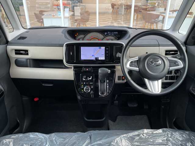 ダイハツ ムーヴ キャンバス G ブラックインテリア リミテッド SAⅢ 愛媛県 2021(令3)年 2.5万km パールホワイトⅢ 社外ナビ（ECLIPSE）/・Bluetooth/・CD/DVD USB/フルセグTV/パノラミックビューモニター/両側パワースライドドア/前後ドライブレコーダー/ETC/LEDヘッドライト/フォグランプ/スマートアシストIII/アイドリングストップ/オートライト/オートマチックハイビーム/ステアリングスイッチ/スマートキー/スペアキー