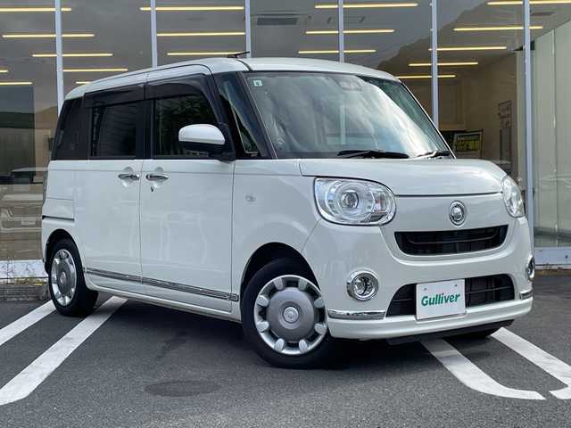 ダイハツ ムーヴ キャンバス G ブラックインテリア リミテッド SAⅢ 愛媛県 2021(令3)年 2.5万km パールホワイトⅢ 社外ナビ（ECLIPSE）/・Bluetooth/・CD/DVD USB/フルセグTV/パノラミックビューモニター/両側パワースライドドア/前後ドライブレコーダー/ETC/LEDヘッドライト/フォグランプ/スマートアシストIII/アイドリングストップ/オートライト/オートマチックハイビーム/ステアリングスイッチ/スマートキー/スペアキー