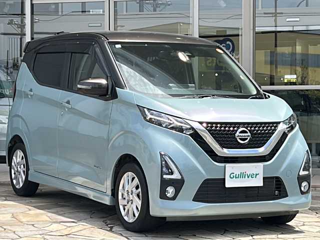 日産 デイズ HWS X プロパイロットED 静岡県 2019(令1)年 2.1万km アッシュブラウン/ソーダブルー 純正ナビ/・CD/DVD/・FM/AM/・Bluetooth/・SD/・フルセグTV/主要装備/・アラウンドビューモニター/・プロパイロット/・ＬＥＤヘッドライト/・サイドカーテンエアバッグ/・アイドリングストップ/・オートホールド/・ＥＴＣ/・横滑り防止装置/・１４インチ純正アルミ/・オートライト