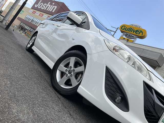 マツダ プレマシー 20S スカイアクティブ 滋賀県 2013(平25)年 7.7万km クリスタルホワイトパールマイカ ワンオーナー/車検8年7月まで/純正ナビ/Bluetooth、DVD、CD、フルセグテレビ/ETC/片側パワースライドドア/純正HIDヘッドライト/純正フロアマット/純正15インチアルミホイール/スペアキー有り/取扱説明書/保証書