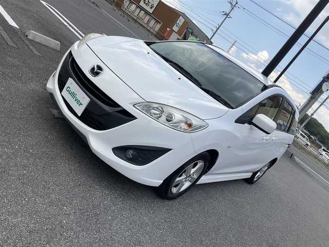 マツダ プレマシー 20S スカイアクティブ 滋賀県 2013(平25)年 7.7万km クリスタルホワイトパールマイカ ワンオーナー/車検8年7月まで/純正ナビ/Bluetooth、DVD、CD、フルセグテレビ/ETC/片側パワースライドドア/純正HIDヘッドライト/純正フロアマット/純正15インチアルミホイール/スペアキー有り/取扱説明書/保証書