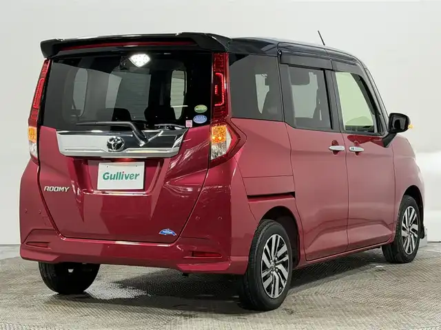 トヨタ ルーミー カスタムG 大阪府 2018(平30)年 3.7万km ブラックマイカ/マゼンダベリーメタリック アルパインナビ　後席モニター　クルコン　衝突軽減　バックカメラ　ＥＴＣ　シートヒーター　ドラレコ　スマートアシスト　クリアランスソナー　両側電動　アイドリングストップ　オートハイビーム　オートライト