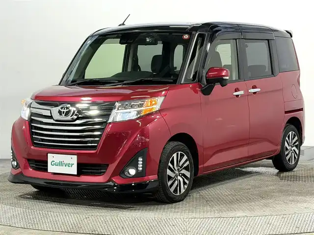 トヨタ ルーミー カスタムG 大阪府 2018(平30)年 3.7万km ブラックマイカ/マゼンダベリーメタリック アルパインナビ　後席モニター　クルコン　衝突軽減　バックカメラ　ＥＴＣ　シートヒーター　ドラレコ　スマートアシスト　クリアランスソナー　両側電動　アイドリングストップ　オートハイビーム　オートライト
