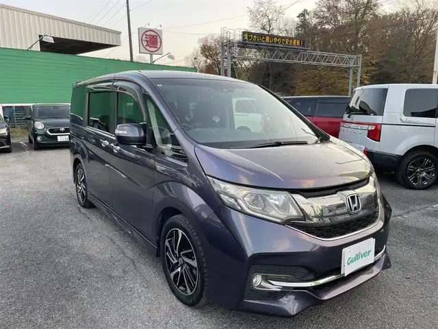 ホンダ ステップワゴン スパーダ クールスピリット 千葉県 2015(平27)年 12.5万km プレミアムスパイスパープルP ・純正ナビ（VXM-155VFNi）/・TV/BT/DVD/USB/・衝突被害軽減ブレーキ/・レーンキープアシスト/・レーダークルーズコントロール/・ビルドインETC/・パドルシフト/・シートヒーター/・LEDヘッドライト/・フォグランプ/・社外後席モニター（アルパイン）/・ビルトインETC/・純正17インチAW/・ワクワクゲート/・社外ドライブレコーダー/・スマートキー/・スペアキー有/・プッシュスタート/・保証書/・取扱説明書