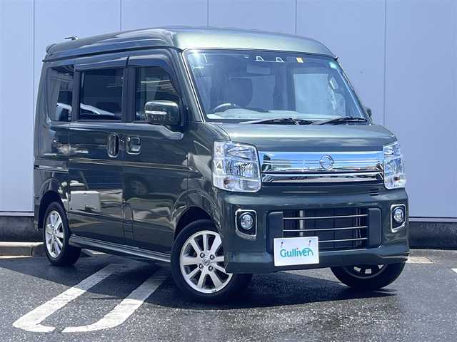 日産 ＮＶ１００クリッパー リオ G 三重県 2022(令4)年 2.5万km ＤグリーンＭ ナビ（FM/AM/Bluetooth/地デジTV/HDMI）/ETC/両側パワースライドドア/電動オートステップ(助手席側)/シートヒーター（運転席）/インテリジェントエマージェンシーブレーキ//　踏み間違い衝突防止アシスト//　エマージェンシーストップシグナル//　車線逸脱警報/ふらつき警報/先行車発進お知らせ//　ヒルアシスト/VDC/HIDヘッドランプ/オートライト/ハイビーム/メッキ枠付フロントフォグランプ/ボディ同色ドアミラー（電動オート格納機能/ウィンカー）/オートエアコンリアヒーター/オーバーヘッドシェルフ/USB電源ソケット/ソナー/インテリジェントキー/プッシュスタート/スペアキー