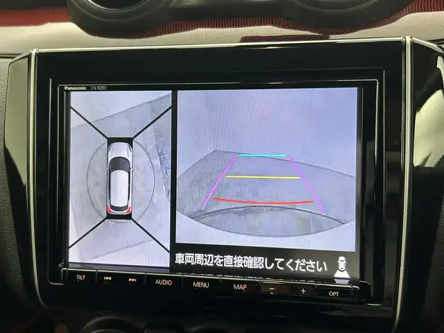 スズキ スイフト スポーツ セーフティPKG 群馬県 2018(平30)年 2.5万km ピュアホワイトP 社外８インチナビ　全方位カメラ　レーダークルーズコントロール　ＬＥＤ　ハイビームアシスト　シートヒーター　純正１７インチＡＷ　ドライブレコーダー　ステアリングリモコン　ＥＴＣ　スマートキー　禁煙車