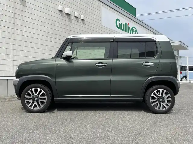スズキ ハスラー Jスタイル Ⅱ 山形県 2016(平28)年 8.3万km クールカーキパールメタリック/ホワイト2トーンルーフ ４ＷＤ/純正ナビ/【CD/DVD/AM/FM/フルセグ/USB/BT/AUX)/ＨＩＤヘッドライト/フォグランプ/オートライト/ウィンカーミラー/ハーフレザーシート/前席シートヒーター/ブレーキアシスト/車線逸脱防止警報/グリップコントロール/ダウンヒルアシストコントロール/横滑り防止装置/プッシュスタート/スマートキー/電動格納ミラー/ドアミラーヒーター/純正ドアバイザー/純正フロアマット