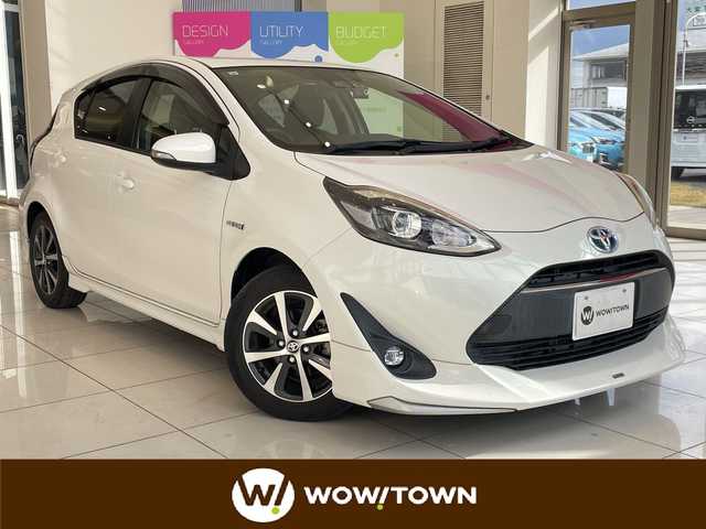 トヨタ アクア G ソフトレザーセレクション 埼玉県 2017(平29)年 3万km ライムホワイトパールクリスタルシャイン トヨタセーフティセンス/モデリスタエアロ/純正9インチSDナビ/　　CD/DVD/BT/フルセグ/バックカメラ/LEDオートライト/フォグランプ/レザーシート/純正アルミホイール/プッシュスタート/スマートキー2本/ビルトインETC