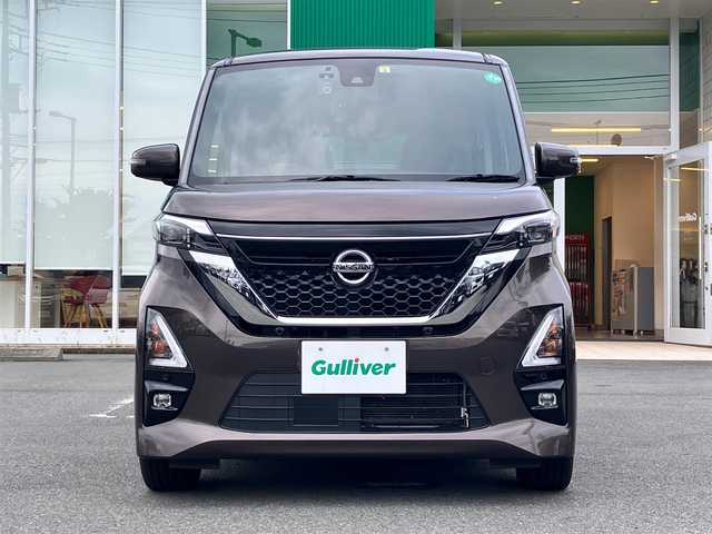日産 ルークス HWS Gターボ プロパイロットED 静岡県 2020(令2)年 3.8万km アッシュブラウンM エンジンスタートボタン/パワーステアリング/パワーウィンドウ/アイドリングストップ/ターボ/スマートキー/オートエアコン/クルーズコントロール/USB入力端子/ETC/全方位カメラ/純正９インチメモリナビ(CD/DVD/BT/フルセグ)/ドライブレコーダー前後/ベンチシート/フロアマット/両側パワースライドドア/純正アルミホイール/ABS/横滑り防止装置/コーナーセンサー前後/レーンキープアシスト/オートライト/LEDヘッドライト/W＋サイドエアバック/衝突軽減システム/プロパイロット/ドアハンドルプロテクター（nismo）