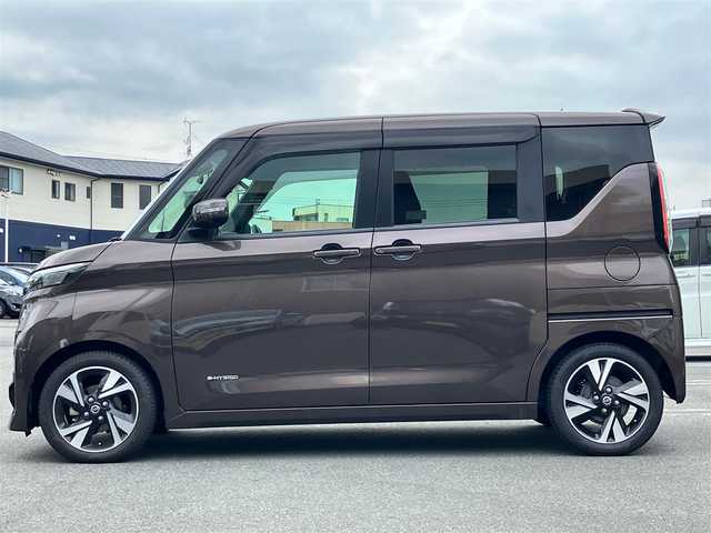 日産 ルークス HWS Gターボ プロパイロットED 静岡県 2020(令2)年 3.8万km アッシュブラウンM エンジンスタートボタン/パワーステアリング/パワーウィンドウ/アイドリングストップ/ターボ/スマートキー/オートエアコン/クルーズコントロール/USB入力端子/ETC/全方位カメラ/純正９インチメモリナビ(CD/DVD/BT/フルセグ)/ドライブレコーダー前後/ベンチシート/フロアマット/両側パワースライドドア/純正アルミホイール/ABS/横滑り防止装置/コーナーセンサー前後/レーンキープアシスト/オートライト/LEDヘッドライト/W＋サイドエアバック/衝突軽減システム/プロパイロット/ドアハンドルプロテクター（nismo）
