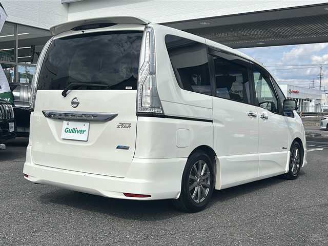 日産 セレナ ハイウェイスター Sハイブリッド 愛知県 2014(平26)年 12.2万km ブリリアントホワイトパール フリップダウンモニター/バックカメラ/フルセグテレビ/ETC/プッシュスタート/両側パワースライドドア/クルーズコントロール/スマートキー/DVD再生/保証書/取扱説明書