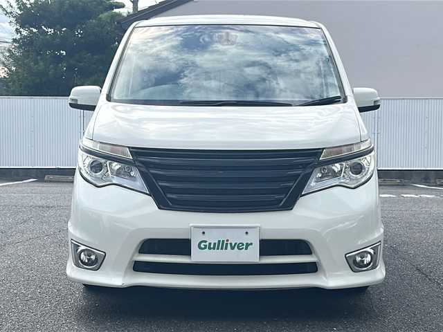 日産 セレナ ハイウェイスター Sハイブリッド 愛知県 2014(平26)年 12.2万km ブリリアントホワイトパール フリップダウンモニター/バックカメラ/フルセグテレビ/ETC/プッシュスタート/両側パワースライドドア/クルーズコントロール/スマートキー/DVD再生/保証書/取扱説明書