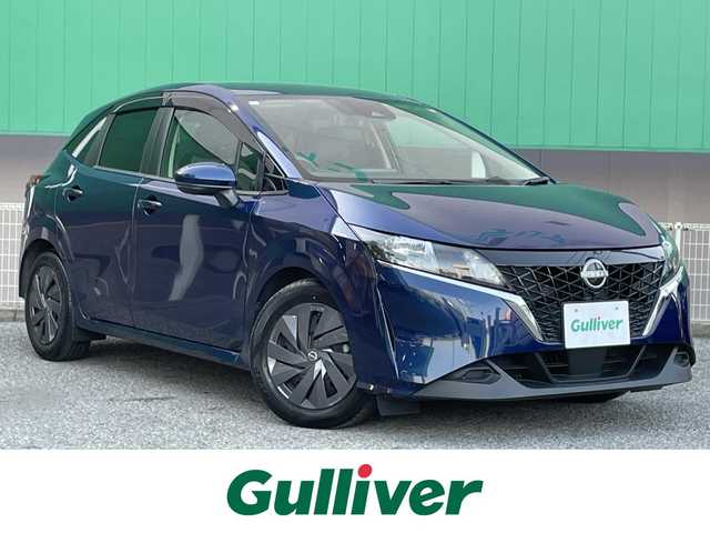 日産 ノート S 千葉県 2021(令3)年 1.7万km オーロラフレアブルーパール ワンオーナー/純正ナビ/　(CD/SD/Bluetooth)/フルセグTV/アラウンドビューモニター/インテリジェントルームミラー/ETC/エマージェンシーブレーキ/車線逸脱防止支援/後側方衝突防止支援/前後コーナーセンサー/オートハイビーム/オートライト/ヘッドライトレベライザー/ウィンカー付き電動格納ミラー/ドアバイザー/ダブル＆サイド＆カーテンエアバッグ/スマートキー×2/保証書＆取扱説明書/ナビ取扱説明書