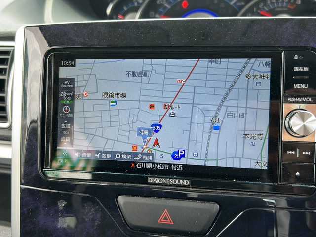 ダイハツ タント カスタム X トップED SAⅡ 石川県 2016(平28)年 6.1万km ブラックマイカメタリック 純正ナビ/片側パワースライドドア/スマートキー/ハーフレザー/フルセグTV/横滑り防止システム/LEDライト/Bluetooth/バックカメラ/社外アルミホイール付スタッドレス4本車載/アイドリングストップ