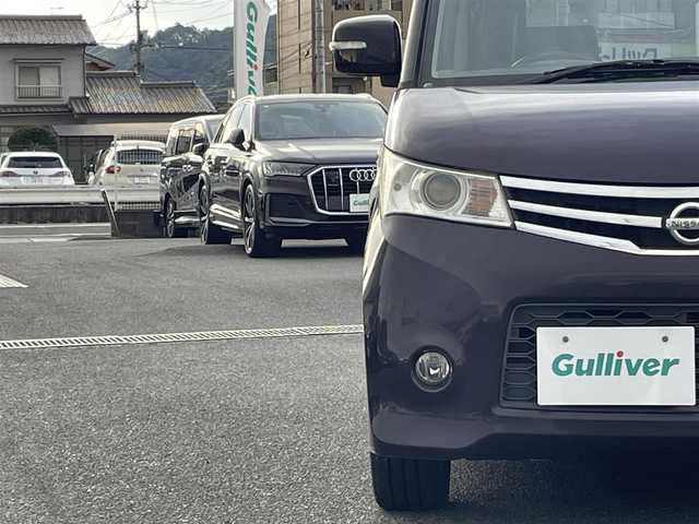 日産 ルークス ハイウェイスター ターボ 広島県 2010(平22)年 8.2万km ミステリアスバイオレットパール 社外ディスプレイオーディオ/（Bluetooth/Applecarplay/androidauto/USB）/ドアバイザー/プッシュスタート/両側パワースライドドア/ETC/HIDヘッドライト/ドライブレコーダー（前方のみ）