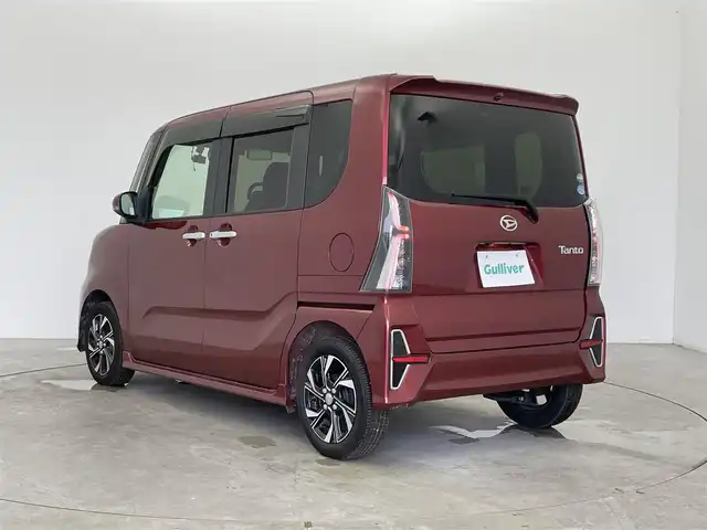 ダイハツ タント カスタム X 富山県 2021(令3)年 5.8万km ファイアークォーツレッドM 純正ナビ（AM/FM/CD/DVD/BT）/ワンセグTV/衝突被害軽減ブレーキ/レーンキープアシスト/ロングスライドシート/両側パワースライドドア（ウェルカムオープン）/前後ドライブレコーダー/前席シートヒーター/ハーフレザーシート/コーナーセンサー/ETC/アイドリングストップ/LEDヘッドライト/オートハイビーム/フォグランプ/保証書/取扱説明書
