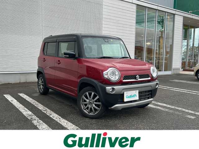 スズキ ハスラー X ターボ 秋田県 2014(平26)年 4.5万km フェニックスレッドパール/ブルーイッシュブラックパール 登録時走行距離44291km/４WD/社外メモリナビ/CD/DVD/Bluetooth/フルセグTV/バックカメラ/ETC/前後ドライブレコーダー/横滑り防止装置/盗難防止装置/衝突被害軽減システム/ダウンヒルアシストコントロール/運転席シートヒーター/社外AW/格納ウィンカーミラー/純正AWサマータイヤ積み込み/キセノンヘッドライト/フォグランプ/スマートキー