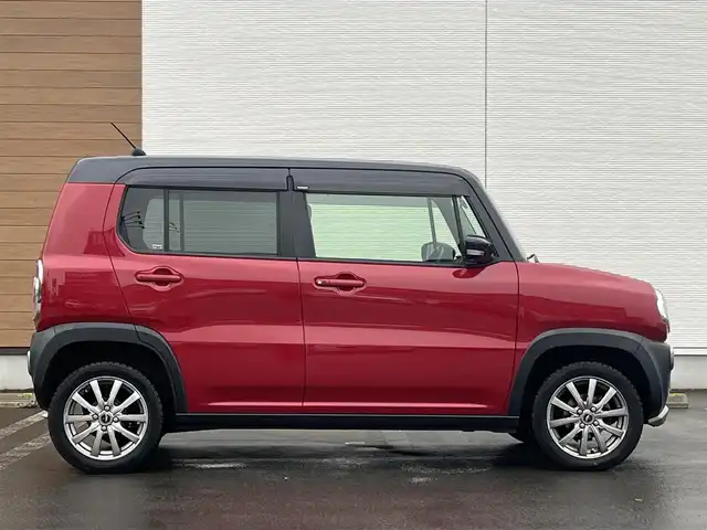 スズキ ハスラー X ターボ 秋田県 2014(平26)年 4.5万km フェニックスレッドパール/ブルーイッシュブラックパール 社外ナビ/衝突軽減システム/４WD/スマートキー/バックカメラ/社外アルミ/LEDヘッドライト/アイドリングストップ/プッシュスタート/ダウンヒルアシストコントロール/ETC/D席シートヒーター/純正フロアマット/純正ドアバイザー/ドライブレコーダー/オートライト/オートエアコン/パワーステアリング/パワーウィンドウ/横滑り防止/盗難防止装置/電動格納ウィンカーミラー