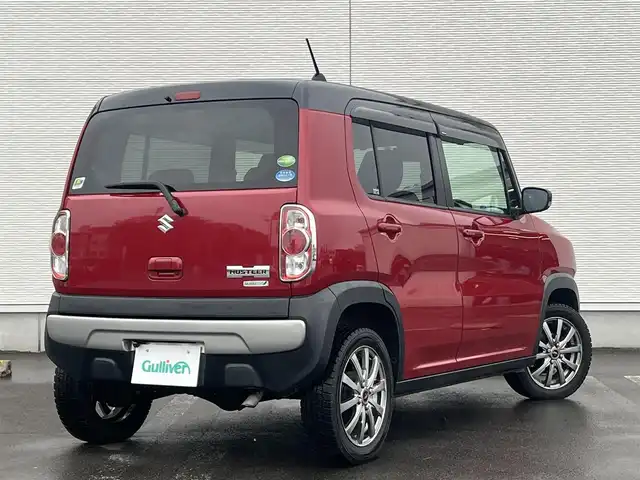 スズキ ハスラー X ターボ 秋田県 2014(平26)年 4.5万km フェニックスレッドパール/ブルーイッシュブラックパール 社外ナビ/衝突軽減システム/４WD/スマートキー/バックカメラ/社外アルミ/LEDヘッドライト/アイドリングストップ/プッシュスタート/ダウンヒルアシストコントロール/ETC/D席シートヒーター/純正フロアマット/純正ドアバイザー/ドライブレコーダー/オートライト/オートエアコン/パワーステアリング/パワーウィンドウ/横滑り防止/盗難防止装置/電動格納ウィンカーミラー