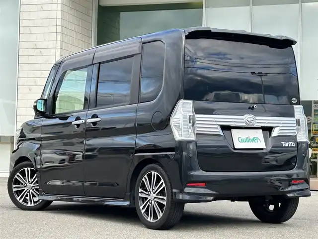 ダイハツ タント カスタム RS SAⅡ 兵庫県 2016(平28)年 5.9万km ブラックマイカメタリック フローディングナビ/ETC/革巻きステアリングハンドル/ステアリングスイッチ/両側パワースライドドア/バックカメラ/YUPITERUレーダー/スマートキー/フルセグTV/横滑り防止装置/衝突被害軽減システム/LEDヘッドライト/BT
