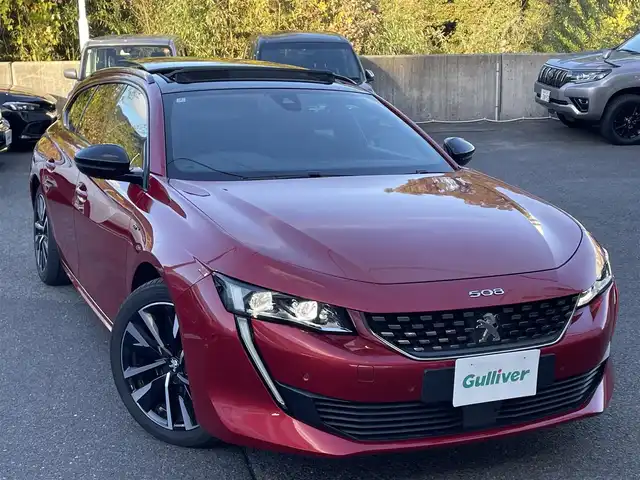 プジョー ５０８ SW GT ブルーHDi 長崎県 2020(令2)年 3.5万km 赤 ワンオーナー/社外ナビ（フルセグ、ＦＭ、AM、AppleCarPlay）/全方位カメラ/バックカメラ/フロントカメラ/DN席パワーシート/DN席シートヒーター/サンルーフ/レザーシート/ＢＳＭ/マルチポイントランバーサポート/パドルシフト/パワーバックドア/Ａストップ/ETC/レーンアシスト/ステアリングスイッチ/FOCALサウンド/保証書/取説/スペアキー