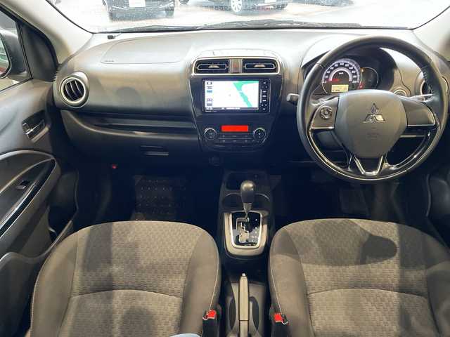 三菱 ミラージュ G 秋田県 2017(平29)年 3.8万km ワインレッドP 衝突軽減装置/社外ナビ/　CD　DVD　BT　フルセグ　SD再生/バックカメラ/ETC/横滑り防止/ステアリングスイッチ/革巻きステアリング/オートエアコン/電動格納ミラー/純正フロアマット/オートライト/スタッドレスタイヤ積み込み