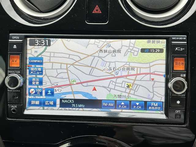 日産 ノート X DIG－S 埼玉県 2013(平25)年 4.8万km オーロラモーヴ 純正ナビ/AM FM CD SD AUX　フルセグTV/ETC/アイドリングストップ/オートエアコン/電動格納ミラー/プッシュスタート/フォグランプ/リアワイパー/社外17インチアルミホイール/スマートキー