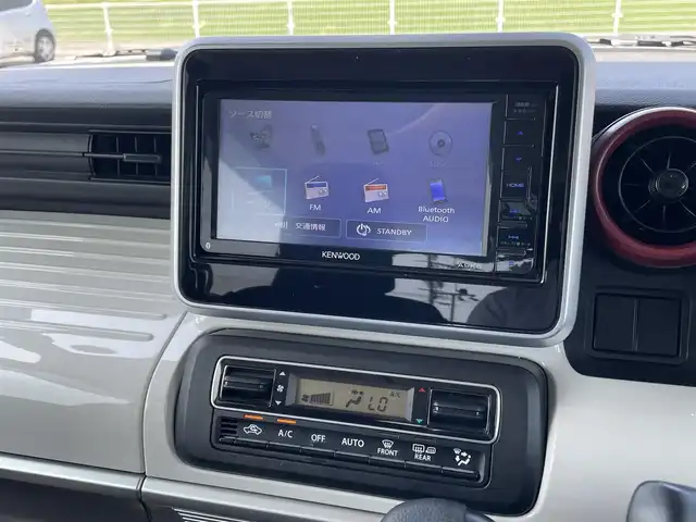 マツダ フレアワゴン ハイブリッド XS 鳥取県 2018(平30)年 11万km オフブルーM ４・Ｗ・Ｄ　/ワンオーナー/社外ナビ／フルセグ／ＤＶＤ／ＣＤ／ＢＴ/前後ドライブレコーダー/ＥＴＣ/レーダーブレーキサポート/レーンキープアシスト/前席シートヒーター/両側パワースライド/プッシュエンジンスタート/社外１４インチアルミホイール/ルーフサーキュレーター/リヤロールサンシェード/アイドリングストップ/純正ホイールスタットレスセット積込/（タイヤ残り溝　４－５分山）/フロアマット/ドアバイザー/保証書・取扱説明書