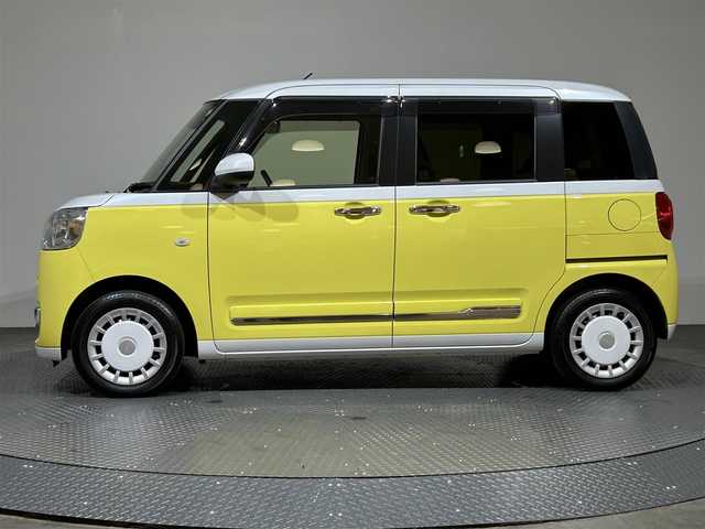 ダイハツ ムーヴ キャンバス ストライプス G 愛媛県 2022(令4)年 1.2万km シャイニングホワイトパール/シトラスイエロークリスタルシャイン 社外ナビ/(Bluetooth/フルセグ)/バックカメラ/ホッとカップホルダー/衝突被害軽減ブレーキ/レーンキープアシスト/コーナーセンサー/前後ドライブレコーダー/シートヒーター/両側電動スライドドア/ステアリングスイッチ/ブレーキホールド/ドアバイザー/スペアキー/取扱説明書