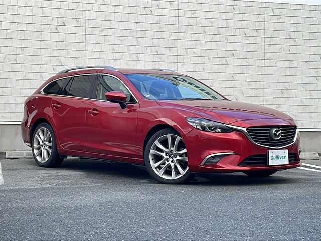 マツダ アテンザ ワゴン XD 山形県 2015(平27)年 5.1万km ソウルレッドプレミアムメタリック ワンオーナー/スマートシティブレーキサポート/ヘッドアップディスプレイ/クルーズコントロール/純正ナビ(CD.DVD.BT.USB.AUX.SD)/バックカメラ/ワンセグ/ビルトインETC/電動パーキングブレーキ/LEDヘッドライト/ドライブレコーダー/アイドリングストップ/プッシュスタート/スマートキーｘ２