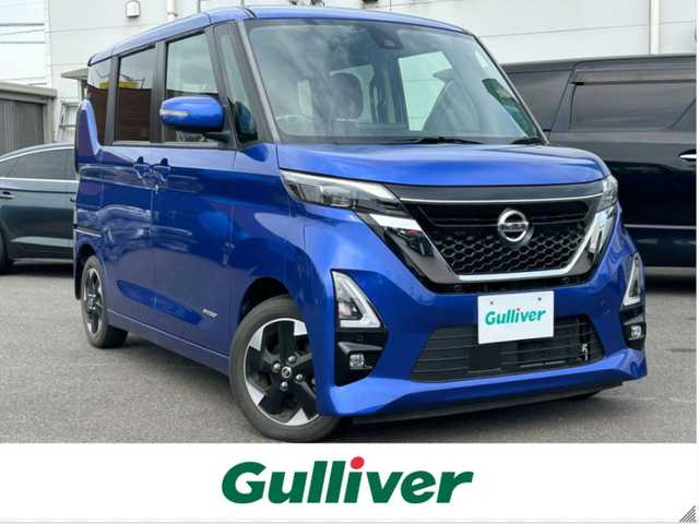 日産 ルークス HWS X プロパイロットED 広島県 2022(令4)年 2.9万km アトランティックブルー 純正ナビ/Bluetooth/アラウンドビューモニター/両側パワースライドドア/エマージェンシーブレーキ/プロパイロット/レーンキープアシスト/コーナーセンサー/ETC/プッシュスタート/アイドリングストップ/ステアリングリモコン/純正フロアマット/純正14インチAW