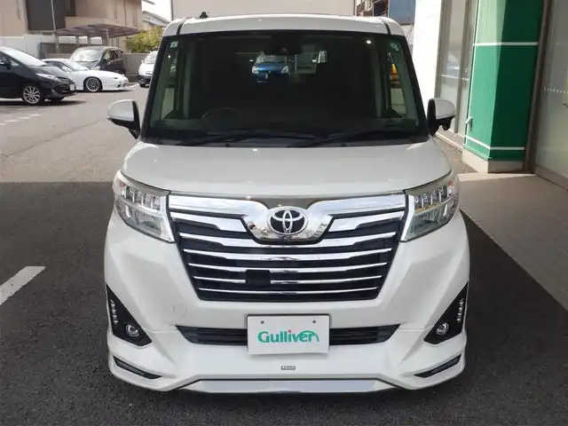 トヨタ ルーミー カスタムG－T 静岡県 2017(平29)年 2.3万km パールホワイトⅢ ワンオーナー/モデリスタ/・フロントスポイラーLED付/・サイドスカート/・リアスカート/新車保証書/取扱説明書/PCS（プリクラッシュセーフティ）/車線逸脱警報/先行車発進お知らせ/クルーズコントロール/純正ナビゲーション/・NSZT-Y66T/・Bluetooth接続/・DVD再生/・SD/バックカメラ/2.0ETC/両側パワースライドドア/ウインカー付きドアミラー/ステアリングスイッチ/プッシュスタート/スマートキー×2/純正フロアマット/ドアバイザー/純正15インチアルミ