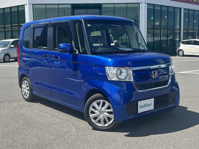 ホンダ Ｎ ＢＯＸ G EX ターボ ホンダセンシング 長野県 2018(平30)年 5.6万km ブリリアントスポーティブルーメタリック2トーン 純正8インチナビ/【VXU-185NBi】/(CD/DVD/フルセグTV/BT)/バックカメラ/ホンダセンシング/・衝突軽減ブレーキ/・誤発進抑制機能/・後方誤発進抑制機能/・歩行者事故低減ステアリング/・先行車発進お知らせ機能/・標識認識機能/・路外逸脱抑制機能/・アダプティブクルーズコントロール/ビルトインETC/ドライブレコーダー（F・R）/両側パワースライドドア/革巻きステアリング/ステアリングスイッチ/パドルシフト/LEDヘッドライト/オートライト/スマートキー/Pスタート/電動格納ミラー/純正フロアマット