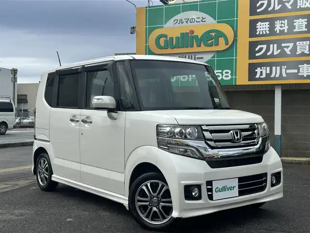 ホンダ Ｎ ＢＯＸ カスタム G Lパッケージ 三重県 2016(平28)年 5.2万km プレミアムホワイトパールⅡ 純正ナビ/　・フルセグ/　・Bluetooth/　・DVD/　・録音/バックカメラ/HIDヘッドライト/フォグライト/助手席側パワースライドドア/スマートキー/プッシュスタート/シートバックテーブル/オートリトラクタブルミラー/ターンミラー/ビルトインETC/ドライブレコーダー