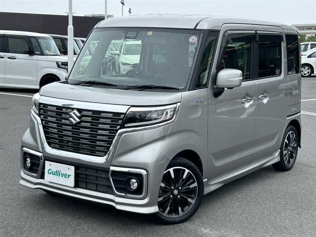 スズキ スペーシア カスタム HYBRID XS 奈良県 2020(令2)年 1.9万km スチールシルバーM 両側パワースライドドア/ETC/運転席シートヒーター/カーテンエアバッグ/LEDヘッドライト/純正15インチアルミホイール/純正フロアマット/スペアキー/ナビ故障