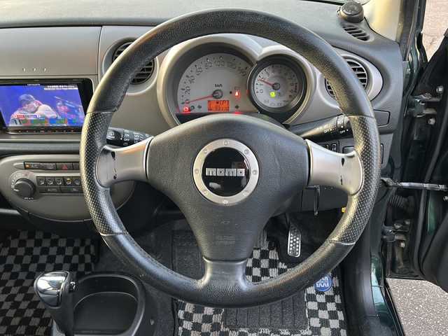 ダイハツ ミラ ジーノ ミニライト 石川県 2004(平16)年 9.4万km ブリティッシュグリーンマイカ ワンオーナー/社外メモリーナビゲーション/【FM/AM・CD/DVD・Bluetooth】/・フルセグTV/前方ドライブレコーダー/KENWOODスピーカー/momoハンドル/オートライト/・フォグランプ/電格ミラー/社外フロアマット