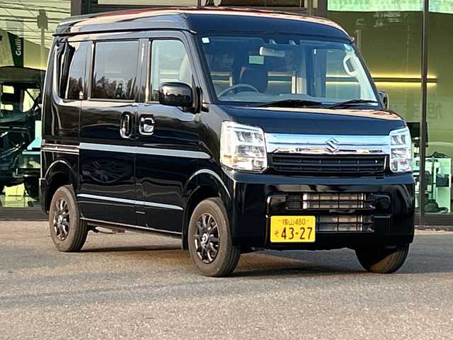 スズキ エブリイ JOINターボ 鹿児島県 2024(令6)年 0.9万km ブルーイッシュブラックパール3 社外ナビ/　　CD/DVD/BT/ワンセグ/バックカメラ/両側スライドドア/LEDヘッドライト/シートヒーター/社外12インチAW/アイドリングストップ/スマートキー/クリアランスソナー/オートライト