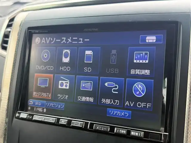 トヨタ アルファード 240S プライムセレⅡ ゴールド 千葉県 2011(平23)年 7.2万km ブラック 社外HDDナビ/フルセグTV/DVD/USB/フリップダウンモニター/ツインムーンルーフ/両側パワースライドドア/ETC/バックカメラ/ディスチャージヘッドライト/フォグランプ/社外20インチAW/スマートキー/プッシュスタート/純正フロアマット