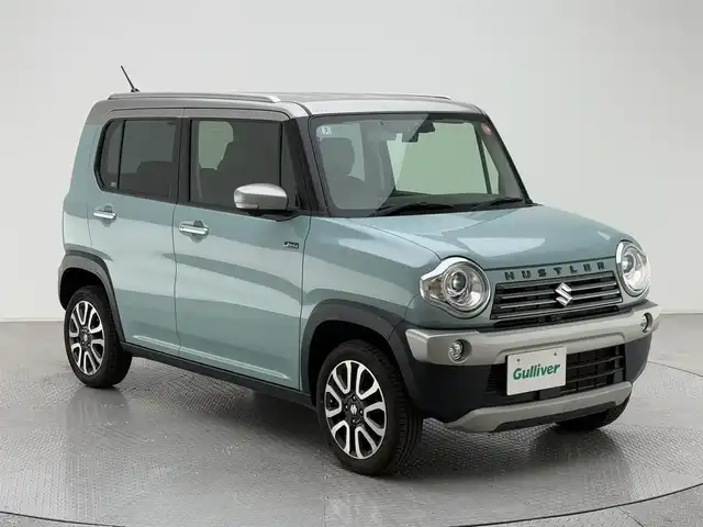 スズキ ハスラー Jスタイル Ⅲ 兵庫県 2018(平30)年 6.4万km オフブルーメタリック/スチールシルバー2トーン 純正SDナビ/（AM/FM/CD/DVD/Bluetooth/フルセグTV）/・CN-RZ73W/アラウンドビューモニター/プリクラッシュセーフティー/横滑り防止装置/LKA/衝突軽減システム/ハーフレザーシート/シートヒーター（D/N席）/HIDヘッドライト/LEDフォグランプ/オートライト/ビルトインETC/ドライブレコーダー（前後）/純正15インチアルミホイール/スマートキー/アイドリングストップ/スペアキー1本
