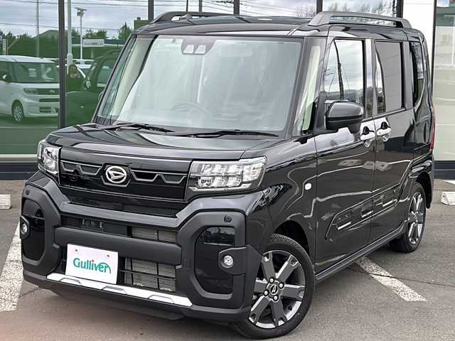 ダイハツ タント ファンクロスターボ 道東・釧路十勝 2023(令5)年 0.7万km ブラックマイカメタリック 4WD/ターボ/社外ナビ　MDV-D2098TW/（Bluetooth/CD/AUX）/バックカメラ/ETC/両側電動スライドドア/衝突軽減ブレーキ/レーンキープアシスト/前後コーナーセンサー/前席シートヒーター/ブレーキホールド/アイドリングストップ/オートライト/スマートキー/LEDヘッドライト/プッシュスタート/横滑り防止機能