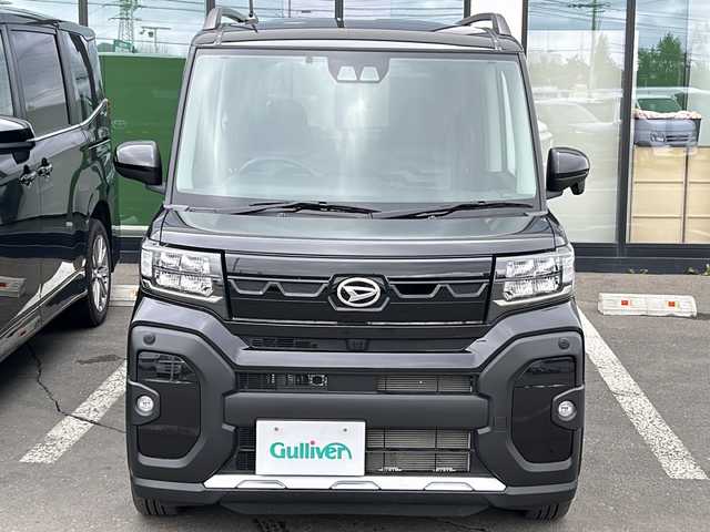 ダイハツ タント ファンクロスターボ 道東・釧路十勝 2023(令5)年 0.7万km ブラックマイカメタリック 4WD/ターボ/社外ナビ　MDV-D2098TW/（Bluetooth/CD/AUX）/バックカメラ/ETC/両側電動スライドドア/衝突軽減ブレーキ/レーンキープアシスト/前後コーナーセンサー/前席シートヒーター/ブレーキホールド/アイドリングストップ/オートライト/スマートキー/LEDヘッドライト/プッシュスタート/横滑り防止機能