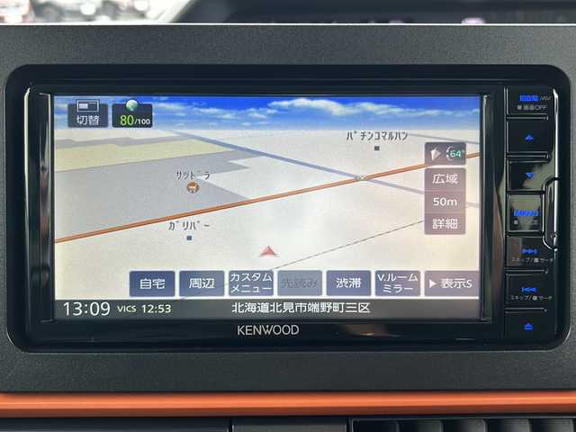 ダイハツ タント ファンクロスターボ 道東・釧路十勝 2023(令5)年 0.7万km ブラックマイカメタリック 4WD/ターボ/社外ナビ　MDV-D2098TW/（Bluetooth/CD/AUX）/バックカメラ/ETC/両側電動スライドドア/衝突軽減ブレーキ/レーンキープアシスト/前後コーナーセンサー/前席シートヒーター/ブレーキホールド/アイドリングストップ/オートライト/スマートキー/LEDヘッドライト/プッシュスタート/横滑り防止機能