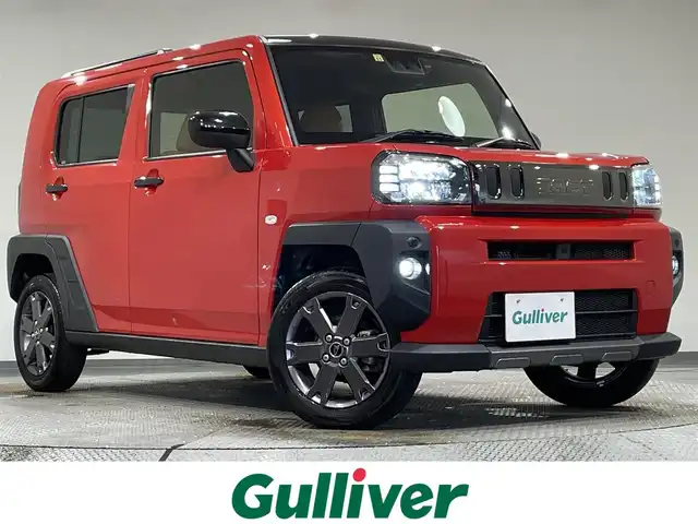ダイハツ タフト G ダーククロムベンチャー 愛知県 2022(令4)年 2.9万km コンパーノレッド 禁煙車/スマートアシスト/ガラスルーフ/純正SDナビ（NMZN-W72D）/・フルセグTV/・Bluetooth/・CD/DVD/・SD/・ipod/・USB/・FM/AM/バックカメラ/前後ドラレコ/シートヒーター/ＥＴＣ/ＬＥＤヘッドライト/オートライト/オートハイビーム/プッシュスタート/スマートキー/電格ミラー/アイドリングストップ