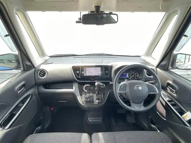 日産 デイズ ルークス ハイウェイスターX 滋賀県 2019(令1)年 0.7万km オーシャンブルーP 純正ナビ/(BT/フルセグ/CD/DVD/AUX)/片側電動スライドドア/ETC2.0/衝突軽減システム/レーンキープアシスト/アイドリングストップ/盗難防止装置/LEDヘッドライト/オートマチックハイビーム/コーナーセンサー/取扱説明書