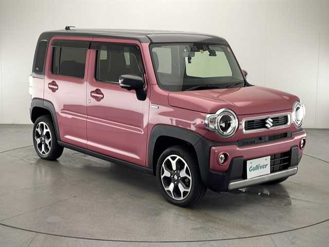 スズキ ハスラー HYBRID X ターボ 宮崎県 2021(令3)年 3.8万km チアフルピンクメタリック/ホワイト2トーンルーフ ワンオーナー/SUZUKI Safety Support/〇デュアルカメラブレーキサポート/〇後退時ブレーキサポート/〇誤発進抑制機能（前方・後方）/〇車線逸脱警報機能/〇車線逸脱抑制機能/〇ふらつき警報機能/〇標識認識機能/〇オートマチックハイビーム/〇先行車発進お知らせ機能/〇アダプティブクルーズコントロール（全車速追従機能付き）/〇コーナーセンサー/純正９インチナビ/フルセグTV/CD/DVD/Bluetooth/全方位モニター/シートヒーター/パドルシフト/LEDヘッドライト/アイドリングストップ/ETC/純正15インチAW/保証書/取扱説明書