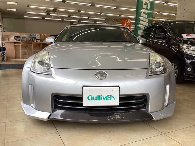 日産 フェアレディ Ｚ バージョンT 栃木県 2007(平19)年 8.6万km ブリリアントシルバー  純正ナビ/ バックカメラ/ ETC/ HIDヘッドライト/ シートヒーター/ BOSEサウンド/ D席N席パワーシート/ MTモード付きAT/ FUJITSUBOマフラー/ TEIN車高調/ ドラレコ/ 純正フロアマット/ 取説・ナビ説・保証書