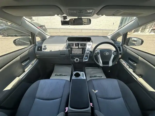 トヨタ プリウス α G 山形県 2012(平24)年 6.4万km ブラック 純正ナビ/FM/AM/BT/USB/HDD/DVD/クルーズコントロール/ドライブレコーダー前後/サンルーフ/バックカメラ/フォグランプ/ETC/ハロゲンライト/AUTOライト/ダブルエアバック