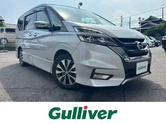 日産 セレナ ハイウェイスター Vセレクション 千葉県 2017(平29)年 6.5万km ブリリアントシルバー エマージェンシーブレーキ/ハンズフリー両側パワースライドドア/純正SDナビ/地デジTV/【BD/DVD/CD再生機能　Bluetooth接続】/アラウンドビューモニター/フリップダウンモニター/ドライブレコーダー/革巻きステアリング/ステアリングスイッチ/ETC/LEDヘッドライト/フォグライト/ウインカーミラー/純正16インチアルミホイル/サイド/カーテンエアバッグ/インテリジェントキー